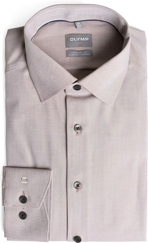 OLYMP Luxor 24/Seven Overhemd, comfort fit, New Kent, Nougat