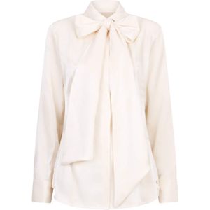 Josh V Dames blouse ecru (Maat: 2XL) - Effen - Halslijn: Polokraag,