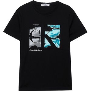 Calvin Klein T-shirt zwart (Maat: 152) - Fotoprint - Halslijn: Ronde hals,
