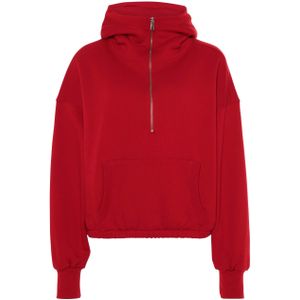 Penn & Ink N.Y. Dames sweater rood (Maat: S) - Tekst - Halslijn: Capuchon,
