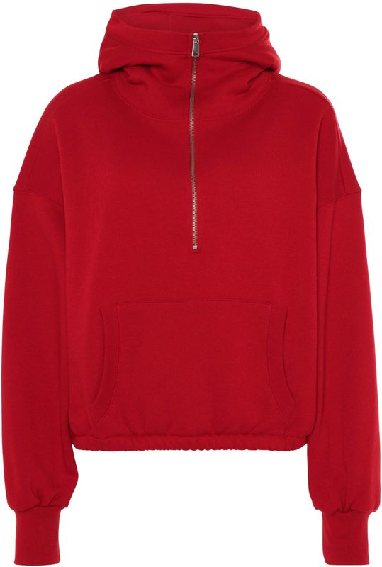 Penn & Ink N.Y. Dames sweater rood (Maat: S) - Tekst - Halslijn: Capuchon,