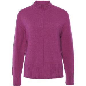 Olsen Dames trui roze (Maat: 40) - Effen - Halslijn: Opstaande kraag,