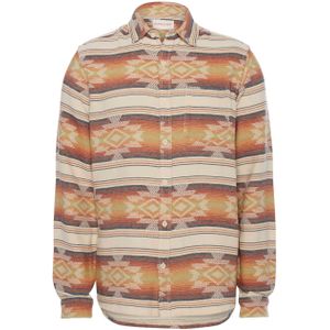 Revolution Heren overhemd lange mouw oranje (Maat: S)