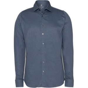 Desoto Overhemd lange mouw blauw (Maat: S) - Effen