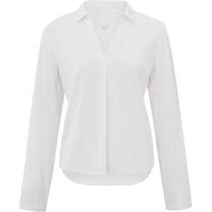 YAYA Blouse wit (Maat: S) - Effen - Halslijn: Kraag,