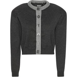 ROTATE Dames vest zwart (Maat: M) - Effen - Halslijn: Ronde hals,