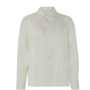 OPUS Blouse groen (Maat: 36) - Streep - Halslijn: Kraag,
