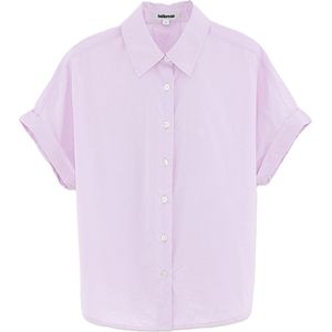 Bellerose Meisjes blouse korte mouw paars (Maat: 164) - Effen - Halslijn: Kraag,
