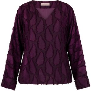 Studio Anneloes Dames blouse paars (Maat: S) - Effen - Halslijn: V-hals,