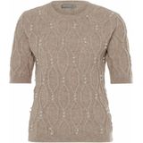 Geisha Dames trui beige (Maat: S) - Halslijn: Ronde hals,