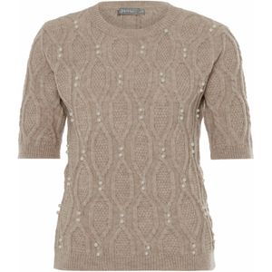 Geisha Dames trui beige (Maat: S) - Halslijn: Ronde hals,