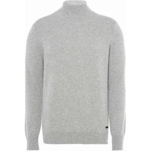 Born with appetite Trui grijs (Maat: S) - Mélange - Halslijn: Opstaande kraag,