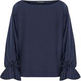 Betty Barclay Dames blouse blauw (Maat: 36) - Effen - Halslijn: Boothals,