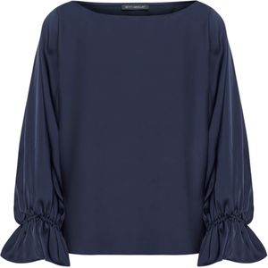 Betty Barclay Dames blouse blauw (Maat: 36) - Effen - Halslijn: Boothals,