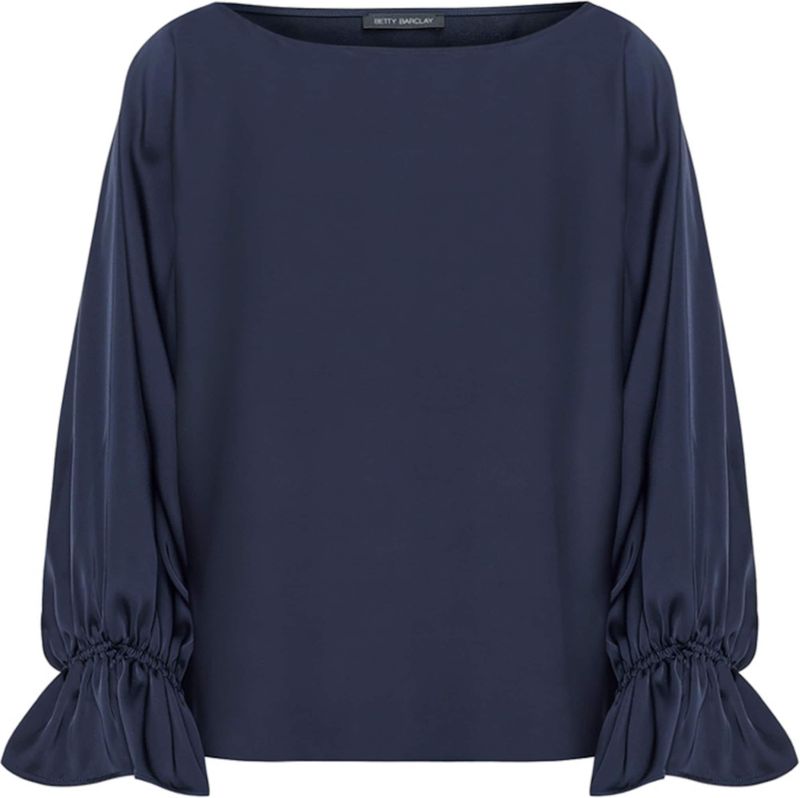 Betty Barclay Dames blouse blauw (Maat: 36) - Effen - Halslijn: Boothals,
