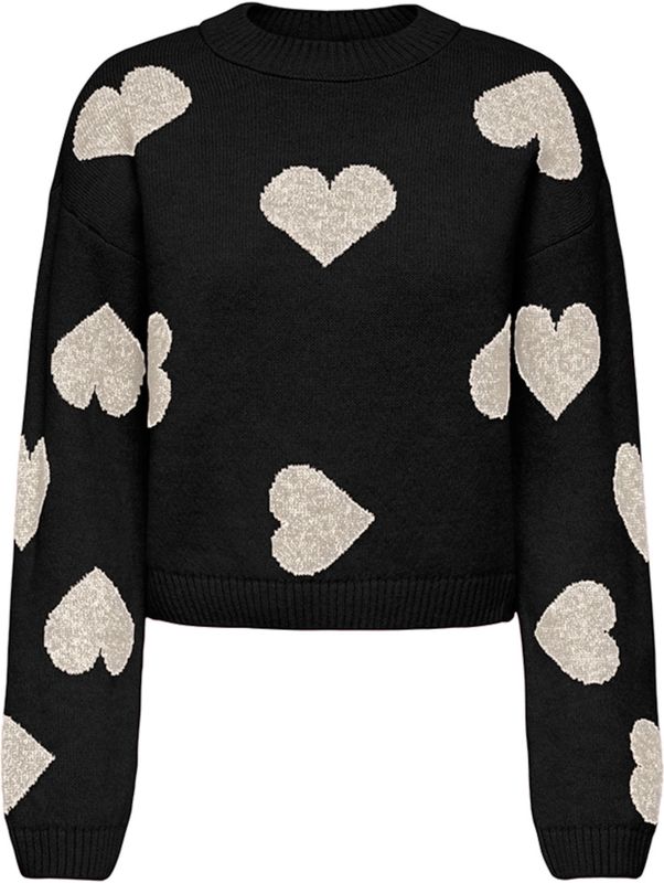 Only - Onlhappie Ls Pullover - Trui - Zwart - Dames