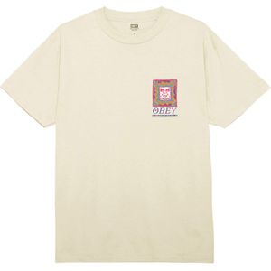 Obey T-shirt beige (Maat: S) - Fotoprint - Halslijn: Ronde hals,