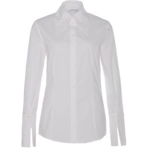 Patrizia Pepe Blouse wit (Maat: 40) - Effen - Halslijn: Kraag,