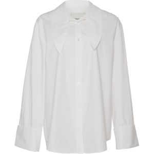 HERSKIND Blouse wit (Maat: XS-S) - Effen - Halslijn: Polokraag,