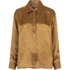 Esqualo Blouse geel (Maat: 36) - Effen - Halslijn: Polokraag,