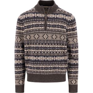 Fynch Hatton - 1510365 - Half Rits Trui - Wol - Noors Patroon