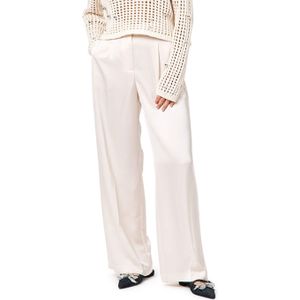 Dante6 Jules satin smart broek ecru (Maat: 42) - Effen