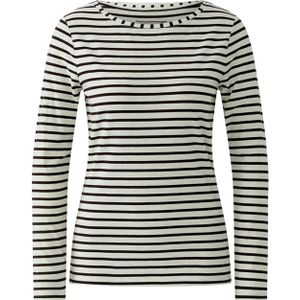 OUI Dames longsleeve wit (Maat: 42) - Streep - Halslijn: Ronde hals,