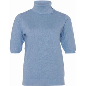 Private Label Company Dames coltrui blauw (Maat: M) - Glitter - Halslijn: Col,
