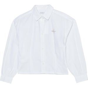 Calvin Klein Overhemd lange mouw wit (Maat: 176) - Effen - Halslijn: Kraag,