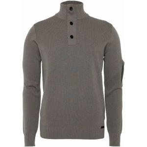 Genti Heren trui groen (Maat: XL) - Effen - Halslijn: Opstaande kraag,