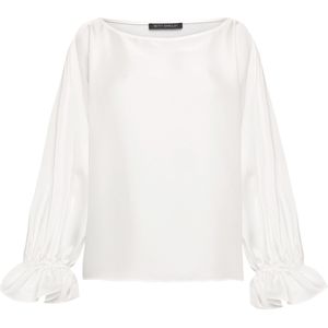 Betty Barclay Dames blouse ecru (Maat: 36) - Effen - Halslijn: Boothals,