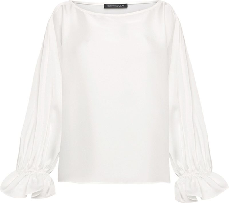 Betty Barclay Dames blouse ecru (Maat: 36) - Effen - Halslijn: Ronde hals,