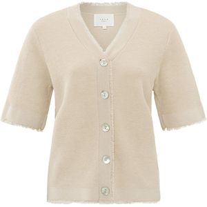 YAYA Vest beige (Maat: S) - Effen - Halslijn: V-hals,