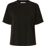 Selected Femme - Slfanja Boxy TEE - T-shirt - Zwart - Polyester