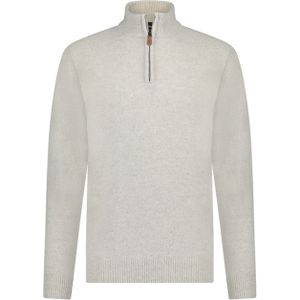 Nels - Wool Mix Half Zip - Trui - Grijs - Mélange - Opstaande Kraag met Rits