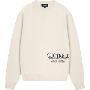 Quotrell Heren trui ecru (Maat: S) - Tekst - Halslijn: Ronde hals,