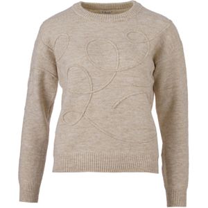 Enjoy Dames trui beige (Maat: S) - Effen - Halslijn: Ronde hals,