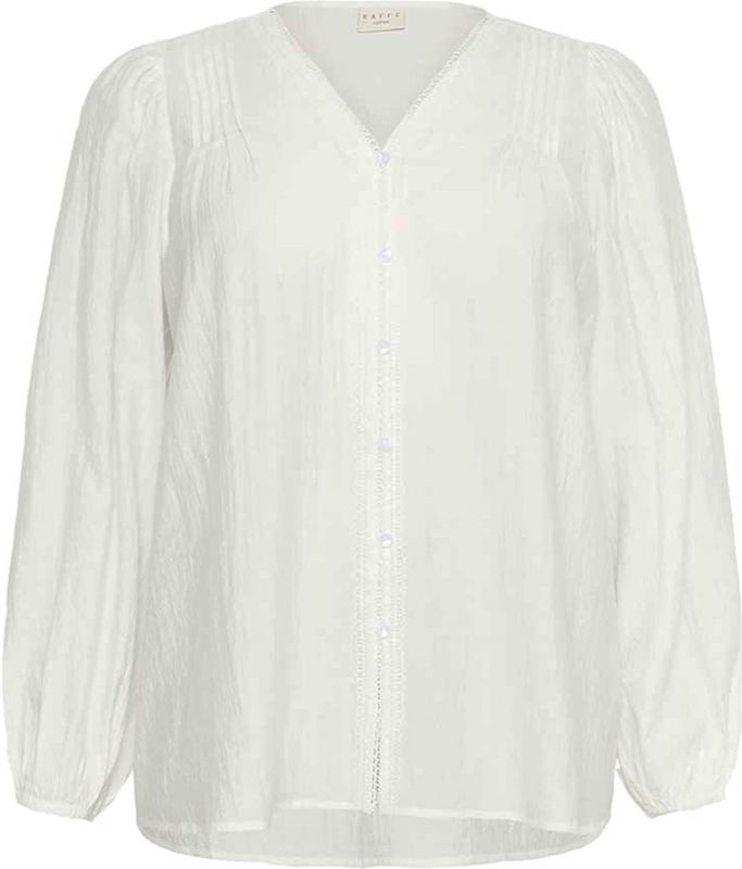 Kaffe Curve - Blouse - Wit - V-hals - Dames