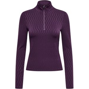 Only play Dames t-shirt paars (Maat: M) - Effen - Halslijn: Opstaande kraag met rits,