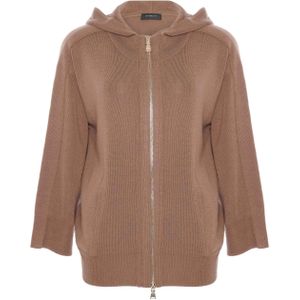 Nenette Vest bruin (Maat: M) - Effen - Halslijn: Capuchon,