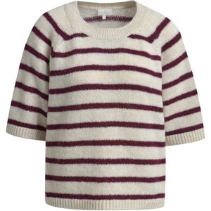 Milano Italy Trui bordeaux (Maat: L) - Streep - Halslijn: Ronde hals,