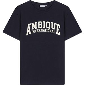 Ambique T-shirt blauw (Maat: 164) - Tekst - Halslijn: Ronde hals,
