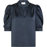 Neo Noir - Roella Heavy Sateen Blouse - Blauw - Dames