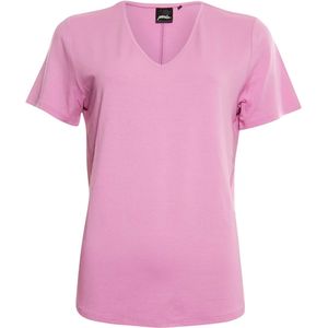 Poools T-shirt roze (Maat: 46) - Effen - Halslijn: V-hals,