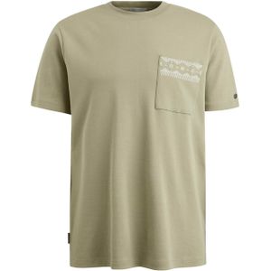 Cast Iron T-shirt beige (Maat: S) - Effen - Halslijn: Ronde hals,