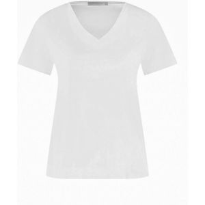 Studio Anneloes T-shirt wit (Maat: XXS) - Effen - Halslijn: V-hals,