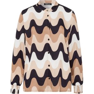 Frank Walder - Blouse - Beige - Ronde Hals