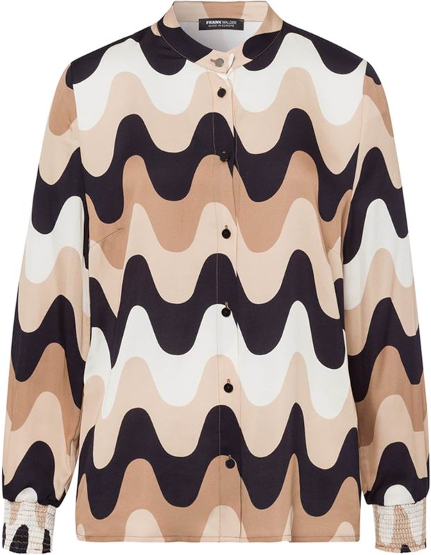 Frank Walder - Blouse - Beige - Ronde Hals