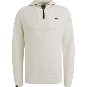 Vanguard - Gebreide Trui - Wit - Katoen - Half Zip