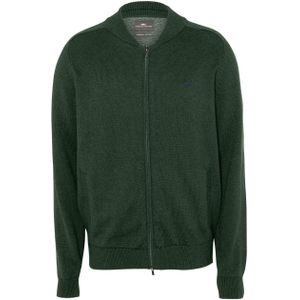 Fynch-Hatton Heren vest groen (Maat: L) - Effen - Halslijn: Opstaande kraag,